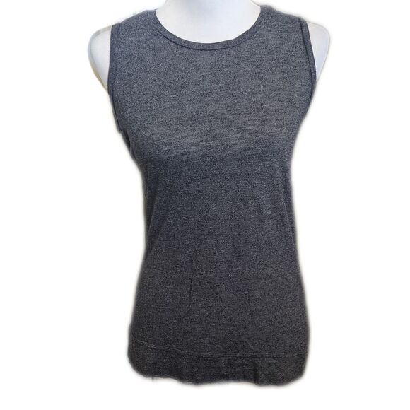 Athleta charcoal gray heather open-back sleeveless athletic tank top XS - Picture 1 of 5